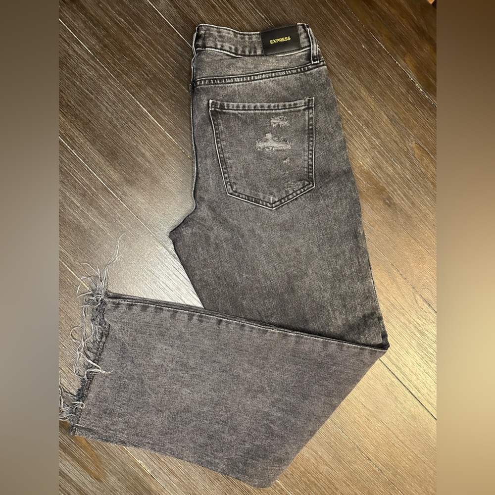 Express Gray Straight Leg Jeans